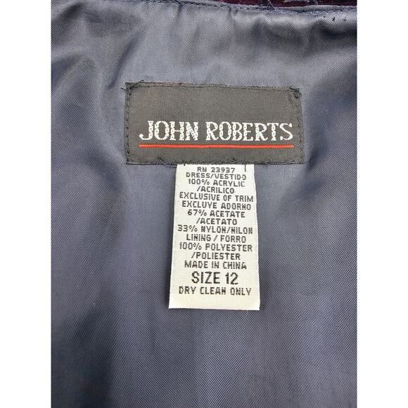 Vtg 80s/90s John Roberts Women's 12 Double Breasted Tartan Trench Midi Dress NOS - Picture 4 of 10